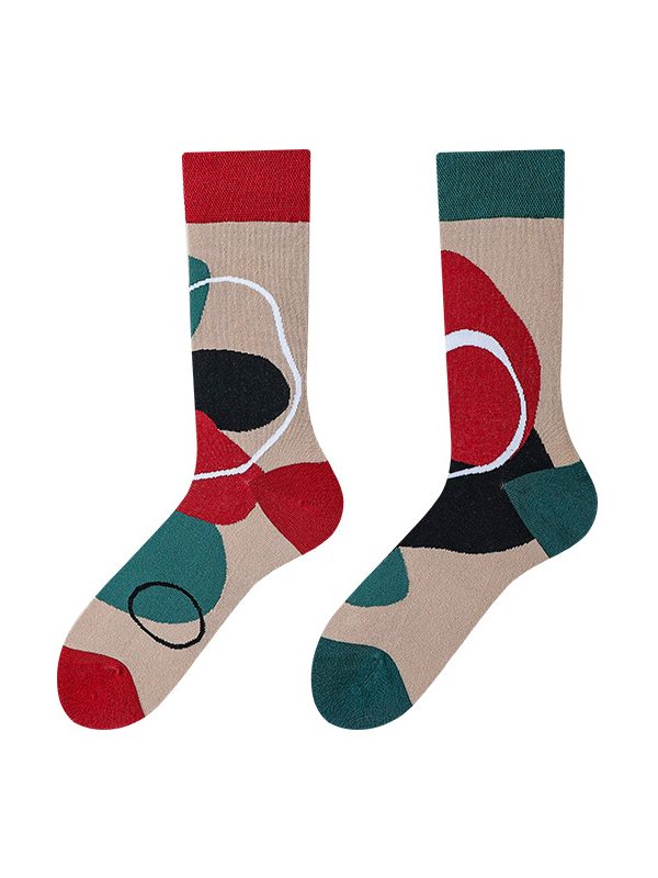 Abstract asymmetrical trendy women's socks