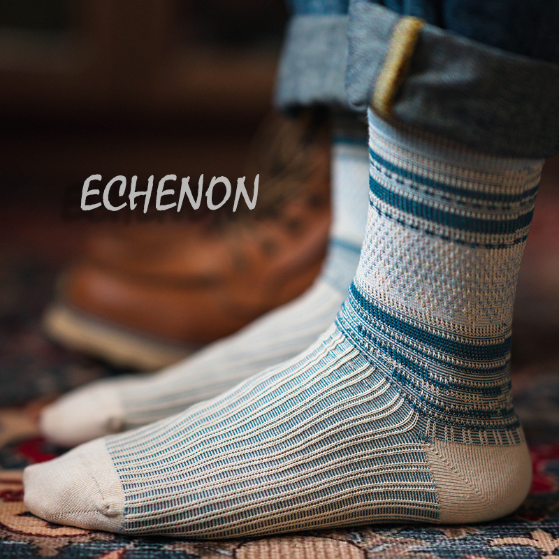 Men's spring and autumn retro style mid-calf socks