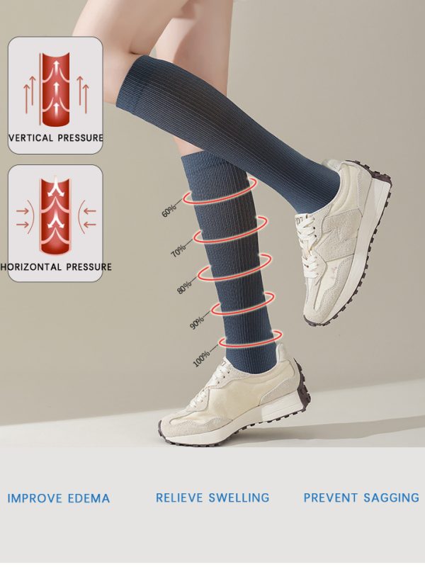 Solid color leisure sports prevention varicose veins leg shaping socks