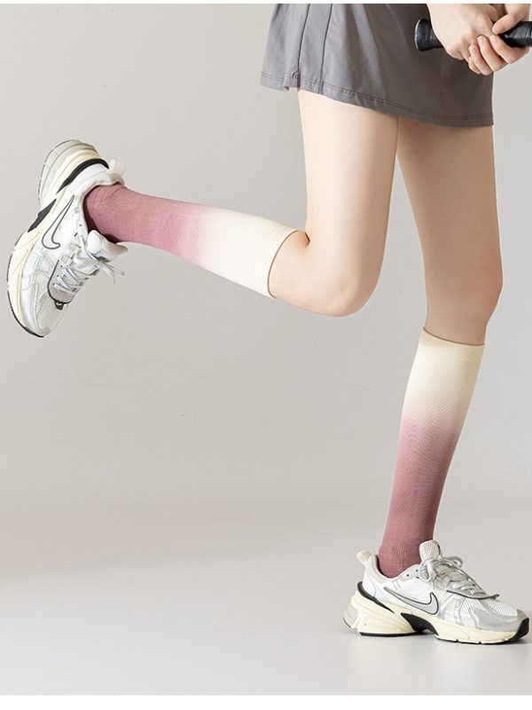 Women's Gradient Color Slim Leg Yoga Socks