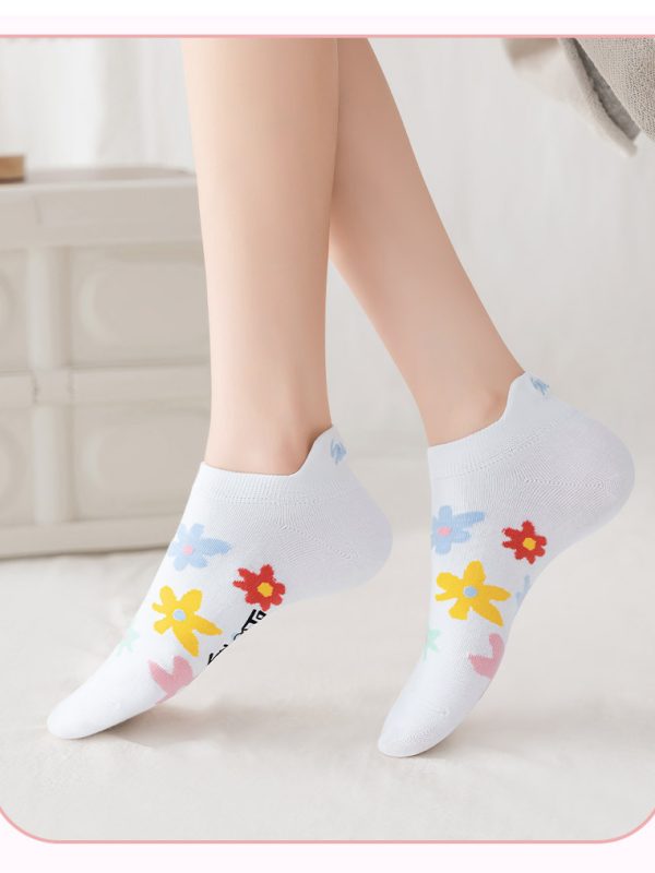 Women's Summer Printed Ear Boat Socks