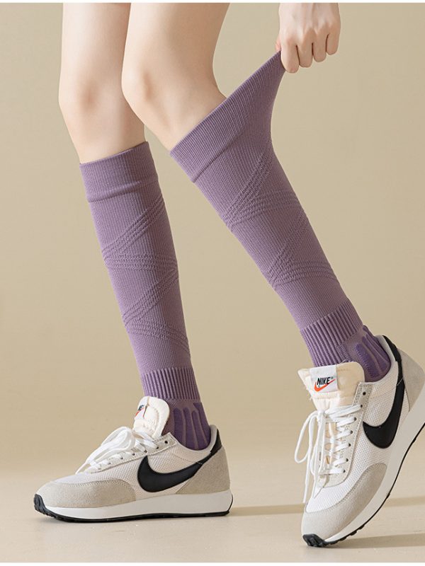 Women's Solid Color Deodorant Long Professional Sports Compression Socks