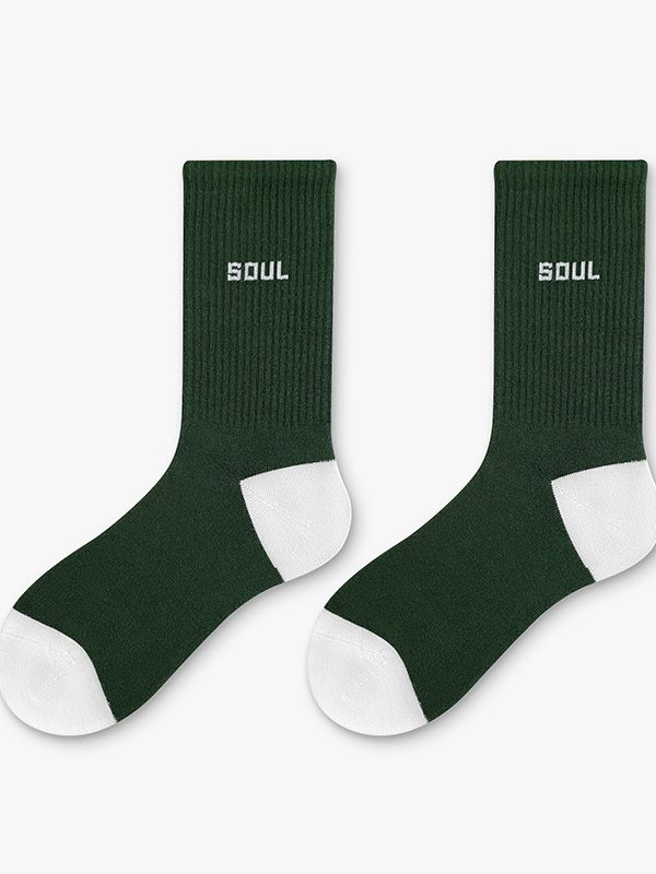 plusox men's and women's autumn and winter simple couple socks