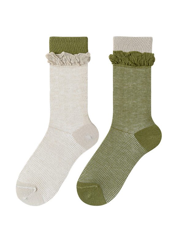 Women’s summer solid color asymmetric socks