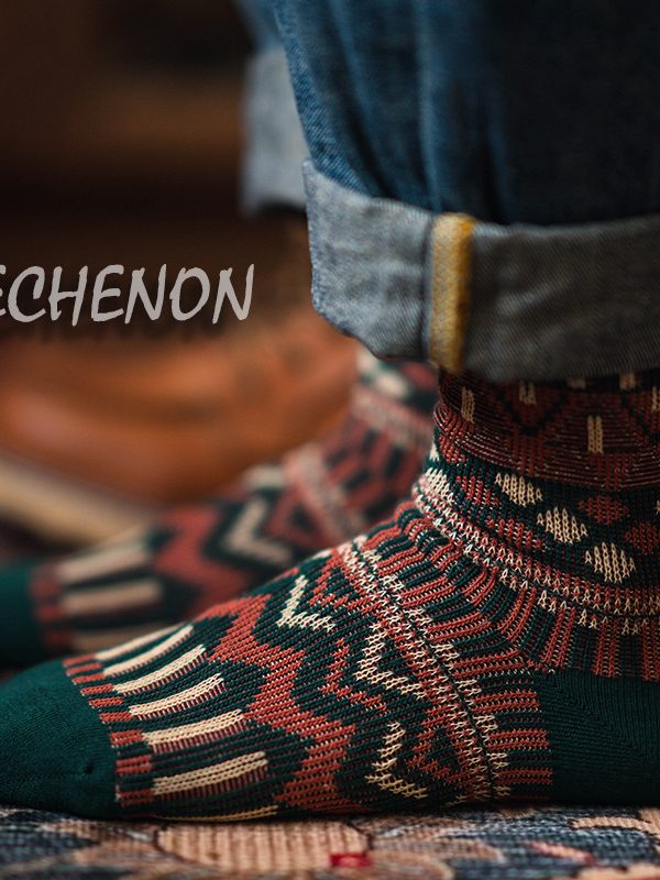 Men's Spring and Autumn Retro Style Medium Socks
