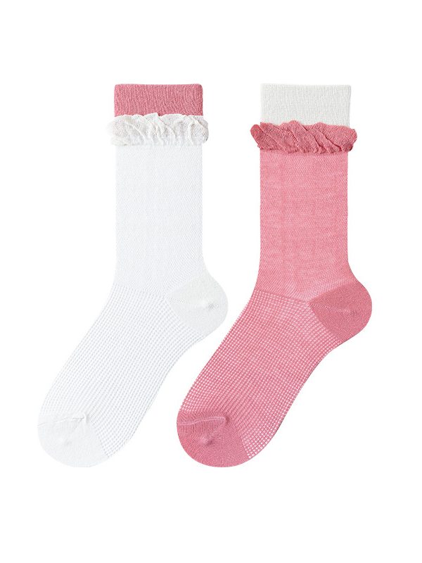 Women's summer solid color asymmetric socks