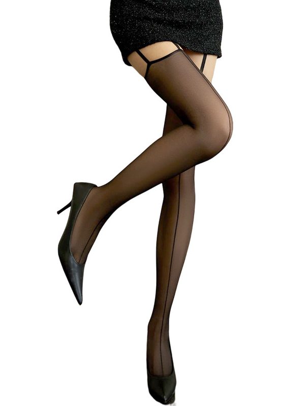 Sexy black suspender stockings