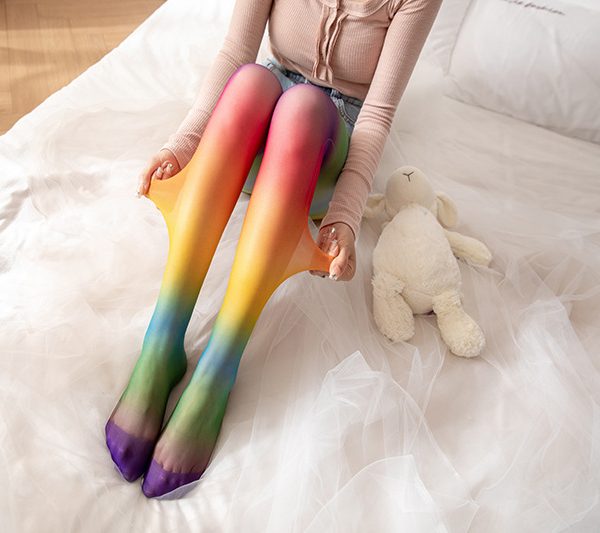 Personalized rainbow striped stockings