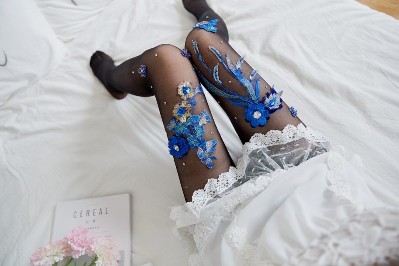 Blue enchantress embroidered stockings - Image 6
