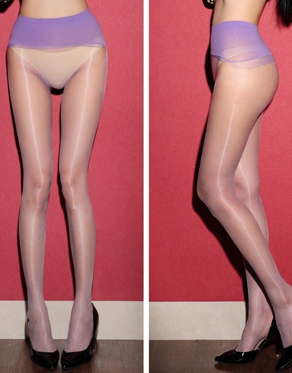 Smooth and shiny purple stockings