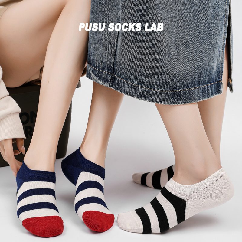 Women's summer striped shallow cotton socks - Image 5