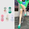 Women's spring and autumn fashionable and versatile cool color invisible socks (5 pairs)