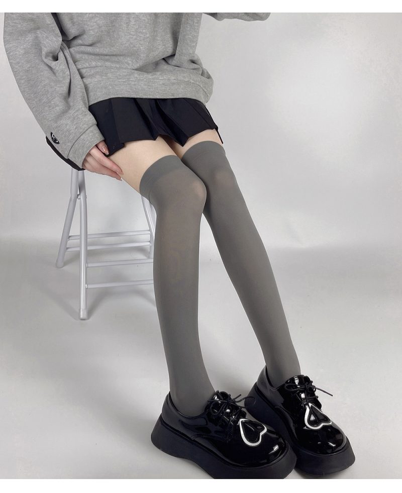 Gray fashion style velvet stockings