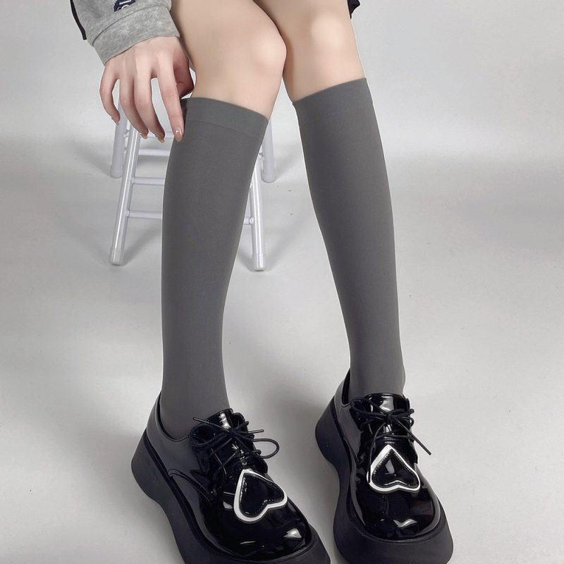 Gray fashion style velvet stockings - Image 3
