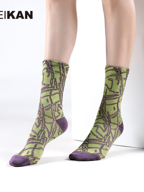 Women's spring and summer three-dimensional abstract relief fashion socks