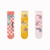 Women's Spring and Autumn Fashion Trend Cute Nicole Middle Socks (3 Pairs)