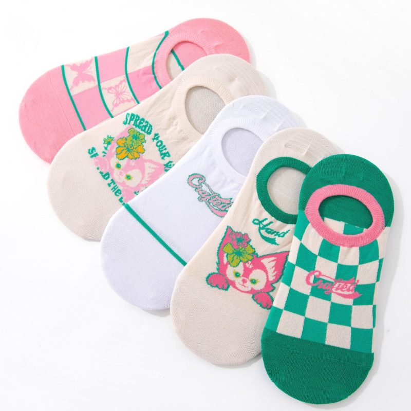 Women's spring and autumn fashionable and versatile cool color invisible socks (5 pairs) - Image 6
