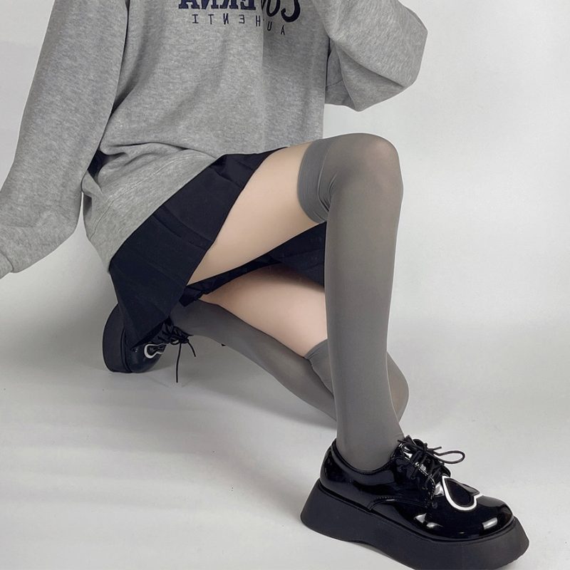 Gray fashion style velvet stockings - Image 8