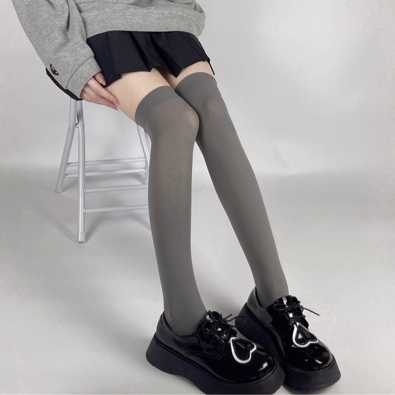 Gray fashion style velvet stockings