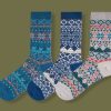 Cool autumn and winter retro ethnic style men's socks (3 pairs)