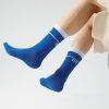 Men's simple and stylish blue and white sports socks (5 pairs)