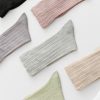 Women's Summer Crystal Curled Fine Mesh Tube Socks (Pack of 5)