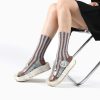 Women's Spring and Autumn Personalized Contrast Striped Mid-Tube Cotton Socks