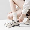 Women's spring, summer and autumn boneless non-slip mulberry silk mid-tube socks (5 pairs)