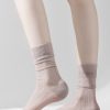 Women's Summer Crystal Curled Fine Mesh Tube Socks (Pack of 5)