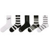 Fashion classic black and white striped casual men's mid-calf socks (5 pairs)
