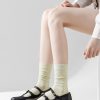 Women's spring, summer and autumn boneless non-slip mulberry silk mid-tube socks (5 pairs)