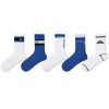 Men's simple and stylish blue and white sports socks (5 pairs)