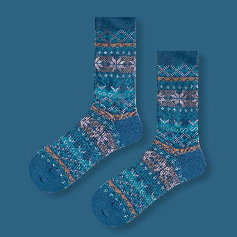 Cool autumn and winter retro ethnic style men's socks (3 pairs) - Image 11