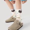Women's autumn and winter thickened plus velvet imitation mink velvet ins trendy smiley face socks (3 pairs)