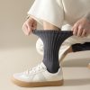 Men's winter plus velvet thickened fashionable solid color warm mid-tube socks