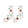 Women's Spring and Autumn Thin Color Polka Dot Mid-Tube Socks