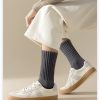 Men's winter plus velvet thickened fashionable solid color warm mid-tube socks