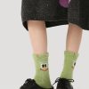 Women's autumn and winter thickened plus velvet imitation mink velvet ins trendy smiley face socks (3 pairs)