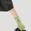 Women's autumn and winter thickened plus velvet imitation mink velvet ins trendy smiley face socks (3 pairs)