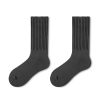 Men's winter plus velvet thickened fashionable solid color warm mid-tube socks