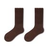 Men's winter plus velvet thickened fashionable solid color warm mid-tube socks
