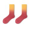 Men's Spring and Autumn Rainbow Gradient Trendy Middle Socks