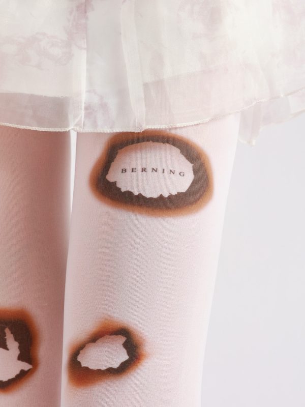Women's Abstract Fire Hole Pattern Print Pantyhose