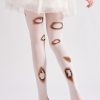Women's Abstract Fire Hole Pattern Print Pantyhose