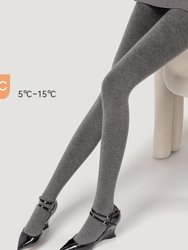 Women's autumn and winter high waist tummy control outer wear gray plus velvet micro pressure slimming pantyhose