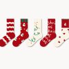 Cute and stylish cartoon couple Christmas socks set (5 pairs)