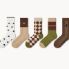 Women's autumn and winter Maillard cotton fashionable socks (pack of 5 pairs)