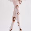 Women's Abstract Fire Hole Pattern Print Pantyhose