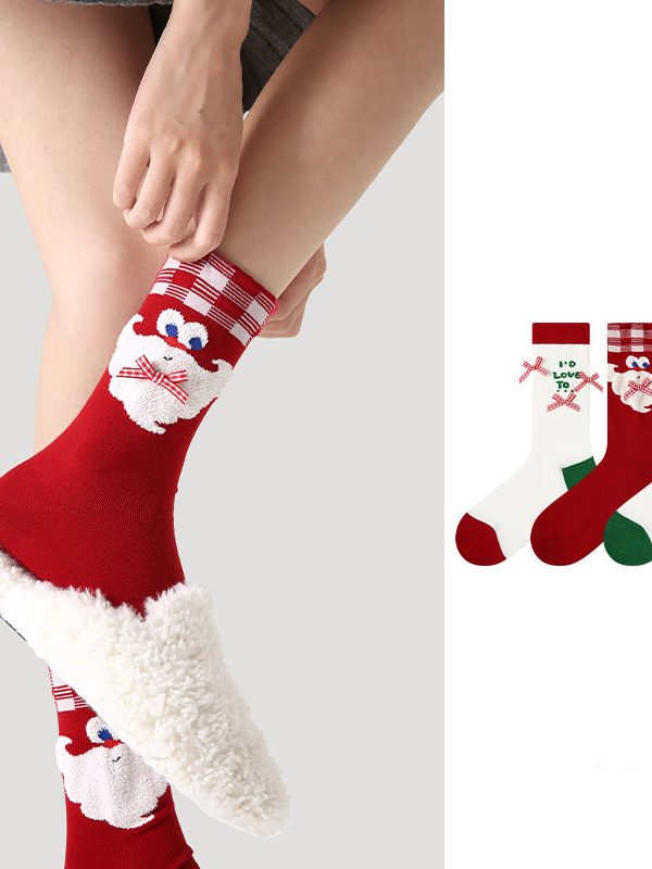 Women's cute fashion warm Christmas socks set (three pairs)