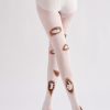 Women's Abstract Fire Hole Pattern Print Pantyhose